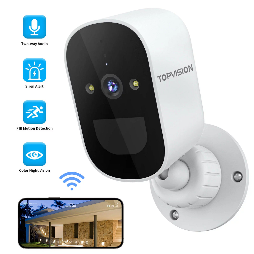 Wireless security camera with night vision for home backyard