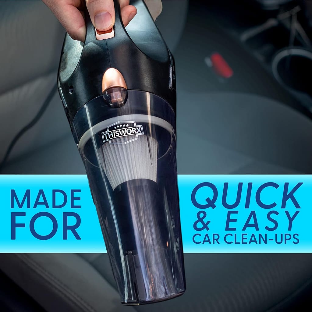 Ditch car crumbs in seconds! ThisWorx TWC-01 portable vacuum tackles spills and messes with ease. 