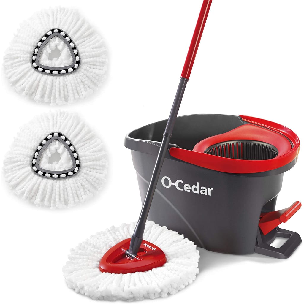 O-Cedar EasyWring Microfiber Spin Mop & Bucket Floor Cleaning System + 2 Extra Refills