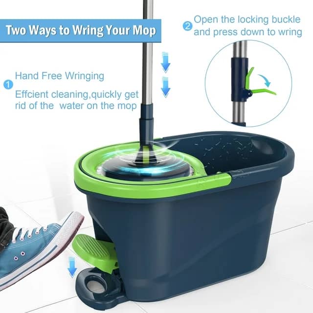 Spin Mop Away Dirt and Mess with the SUGARDAY Heavy-Duty Floor Cleaning System. Effective cleaning made easy! (Walmart)